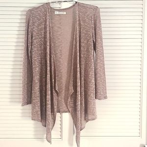 Volcom Lightweight Cardigan Sweater.  Size Small.   Lt. Brown/ Cream